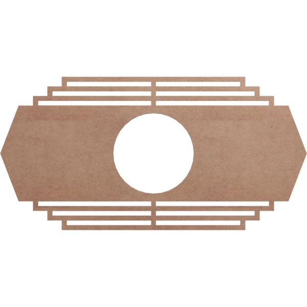 Ekena Millwork Chrysler Wood Fretwork Pierced Ceiling Medallion, Wood (Paint Grade), 38"W x 19"H x 10"ID x 3/8"T CMWP38X19X0375CSMF - main